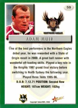 2000 Select #59 Adam Muir Back